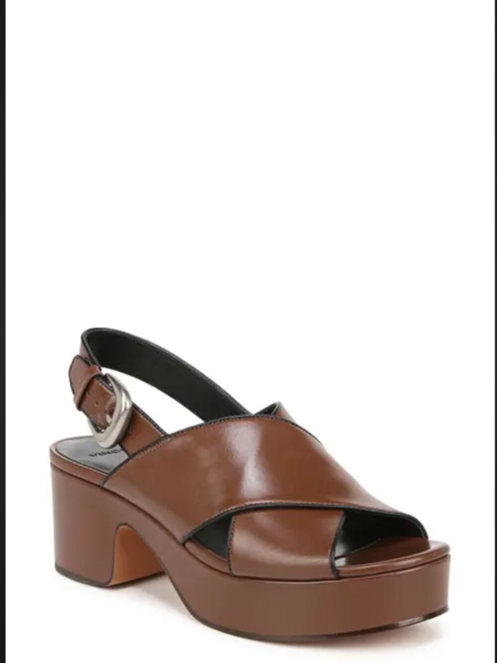 VINCE Marlene Slingback Platform Brown Sandal Size 8 Leather Shoes